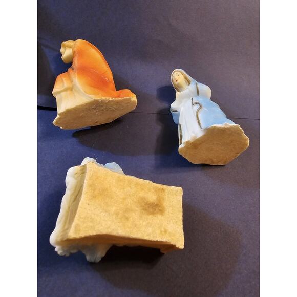 Mid-century Chalkware Holy Family Nativity Hand-painted 1950s Japan - Picture 9 of 12